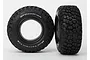 Two black BFGoodrich Mud-Terrain T/A KM2 RC short course tyres with white lettering on the sidewalls, shown against a plain white background.