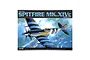 Academy 1/48 scale Spitfire MK.XIVc plastic model kit box art featuring a painted illustration of a Spitfire aircraft flying over a naval fleet.