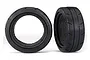 Two black Traxxas 1.9-inch Response touring RC car tyres with foam inserts, shown from front and side angles against a white background.