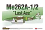 Box art for Academy 1/72 scale Me262A-1/2 Last Ace model kit featuring a side profile illustration of a German WWII jet fighter.