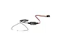 Futaba SBS-01T telemetry temperature sensor with black wiring, a central control module, and a small resistor at the end of the probe wire.