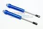 Two blue GPM Racing aluminium internal shock absorbers for RC cars, shown against a white background.