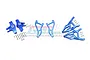 GPM Blue Aluminium Front Suspension Arms & Steering Hubs Set UDR2154A55-B