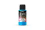 A bottle of Vallejo Premium Airbrush Color, Fluorescent Blue, 62.038, featuring a black cap and a bright blue label with white text.
