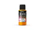 A 60ml bottle of Vallejo Premium Airbrush Color in Candy Dark Yellow, featuring a black cap and a label with product details.