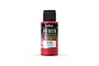 A 60ml bottle of Vallejo Premium Airbrush Color in Carmine red, featuring a black cap and a label with product details.