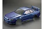 Killerbody 1/10 Nissan Skyline BNR34 Blue Painted Body Shell w/ Decals 48716