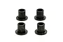 Four black flanged bushings arranged in a two-by-two grid against a plain white background.