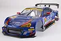 A pre-painted blue Killerbody 1/10 scale Subaru BRZ R&D Sports RC car body shell with racing decals, yellow headlights, and a rear wing on a white background.