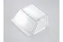 A clear, vacuum-formed polycarbonate windshield and window section for a 1/10 scale RC Toyota Land Cruiser 70 body shell.