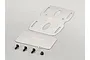 Killerbody 1/10 Toyota Land Cruiser 70 battery and ESC/receiver holder set including two metal plates and mounting hardware.