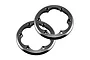 Two grey aluminium beadlock rings for RC wheels, shown from a top-down angle against a white background.