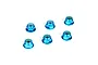 TLR 4mm Blue Aluminium Flanged Serrated Nyloc Nuts 6Pcs TLR336001