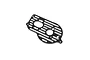 A black anodized aluminium motor mount plate for an RC car with machined silver cooling fins and mounting holes.