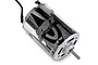 Axial 20T brushed electric motor for RC vehicles, featuring a silver and black cylindrical housing with a metal drive shaft.