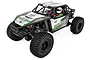 Element RC Enduro Gatekeeper 1/10 scale rock crawler in white, black, and green livery with a roll cage and driver figures.