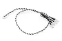 A set of four clear LED lights connected by twisted black and white wires with a small white connector plug at the end.