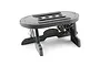 A black Losi branded RC car stand for 1/8 scale vehicles, featuring a molded plastic base with foam grip strips on top.
