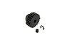 ARRMA Steel 25T 32dp/0.8Mod Safe-D5 Pinion Gear with a small grub screw and E-clip on a white background.