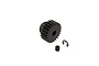 ARRMA Steel 23T 32dp/0.8Mod Safe-D5 Pinion Gear with grub screw and E-clip on a white background.