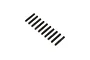 Ten black oxide steel grub screws arranged in a diagonal line on a white background.