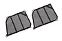 Two black mesh window nets for Traxxas UDR RC truck, featuring reinforced edges and brass-colored mounting eyelets.