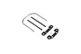 Losi front hinge pin and brace set including a U-shaped metal bar, two straight hinge pins, two black mounting plates, and a small E-clip.