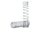Two silver metal coil springs for Traxxas UDR RC shock absorbers, one standing upright and one lying horizontally.