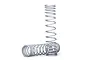Two silver-coloured metal coil springs for Traxxas UDR RC vehicles, one standing upright and one lying horizontally.