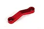 A red anodized aluminium drag link for Traxxas RC vehicles, shown from an angled perspective on a white background.