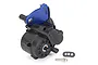 Traxxas E-Revo VXL complete assembled transmission unit with blue anodized motor plate and included mounting hardware.
