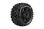 A single Louise X-Uphill MFT RC tyre mounted on a 7-spoke black plastic rim, featuring aggressive tread blocks and white branding on the sidewall.