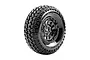 Louise 1.9" CR-Griffin Super Soft Tyres on Black Chrome Rims - Glued Wheels 2Pcs L-T3344VBC