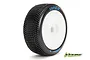 A single Louise B-Viper RC car tyre mounted on a white dish rim, featuring a blocky tread pattern and blue sidewall branding.
