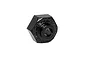 A single black 12mm aluminium wheel hex for RC vehicles, shown against a plain white background.