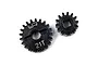 A 21T and a 14T steel portal gear set from Yeah Racing for RC crawler axles, shown against a white background.