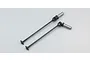 Two Kyosho light weight RC drive shafts with universal joints, featuring dark metal shafts and silver metal ends.