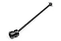 A black HPI Racing rear centre universal CVD drive shaft for RC cars, shown on a white background.