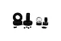 Yeah Racing 1.0" Soft Micro Tyres on Silver 5 Spoke Rims w/ Hexes - Beadlocked Wheels 4Pcs WL-0158SV