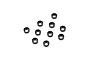 A set of ten black anodized aluminium countersunk washers for M3 screws arranged on a white background.