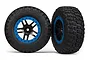 Traxxas 2.2/3.2" BFGoodrich Mud-Terrain T/A KM2 Tyres on Blue/Black SCT Split Spoke Rims - Glued Wheels 2Pcs 5883A
