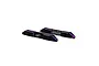 Two Yeah Racing Momentum aluminium droop gauge support blocks in black and purple finish on a white background.