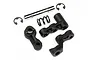Maverick Ion servo saver set including black plastic steering components, a metal pin, a coil spring, and two E-clips on a white background.