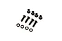 Kyosho Kingpin Bushing Set FA218 including four black metal bushings, four black screws, and four black washers arranged on a white background.