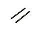 Two dark grey metal suspension shafts with a small notch at one end, isolated on a white background.