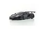 A matte black Kyosho Mini-Z McLaren 12C GT3 2013 RC car model viewed from a front three-quarter angle against a white background.