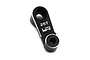 A black anodized aluminium 25T servo horn by Yeah Racing, featuring silver chamfered edges and laser-etched branding.