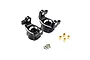Two black aluminium steering hub carriers for the RBX10 Ryft, including four brass bushings and four small screws.