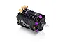 Hobbywing Xerun D10 13.5T sensored brushless motor in black and purple finish with gold-plated connectors.