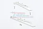 GPM Racing silver aluminium front and rear chassis braces with included mounting screws on a white background.